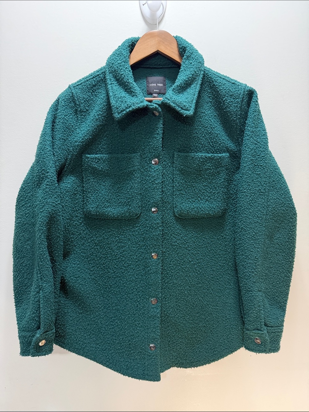 Love Tree Shacket with Front Pockets Size S 26.5x22